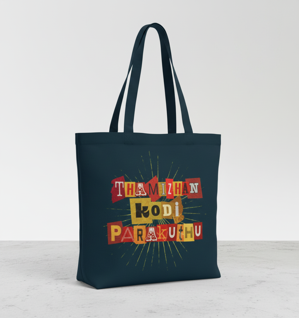 THAMIZHAN KODI PARAKUTHU – PREMIUM COTTON TOTE BAG