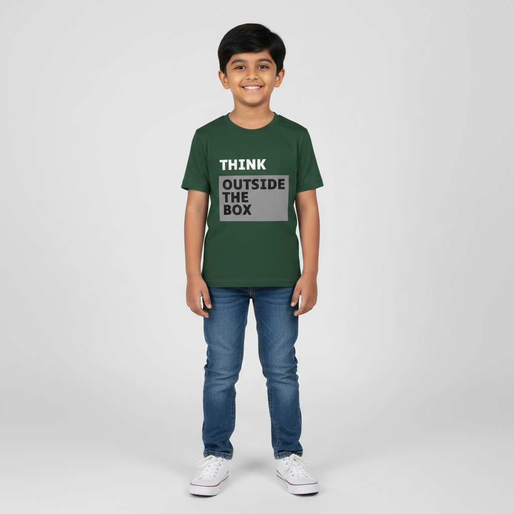 Think Outside the Box – Minimalist Statement Kids T-Shirt
