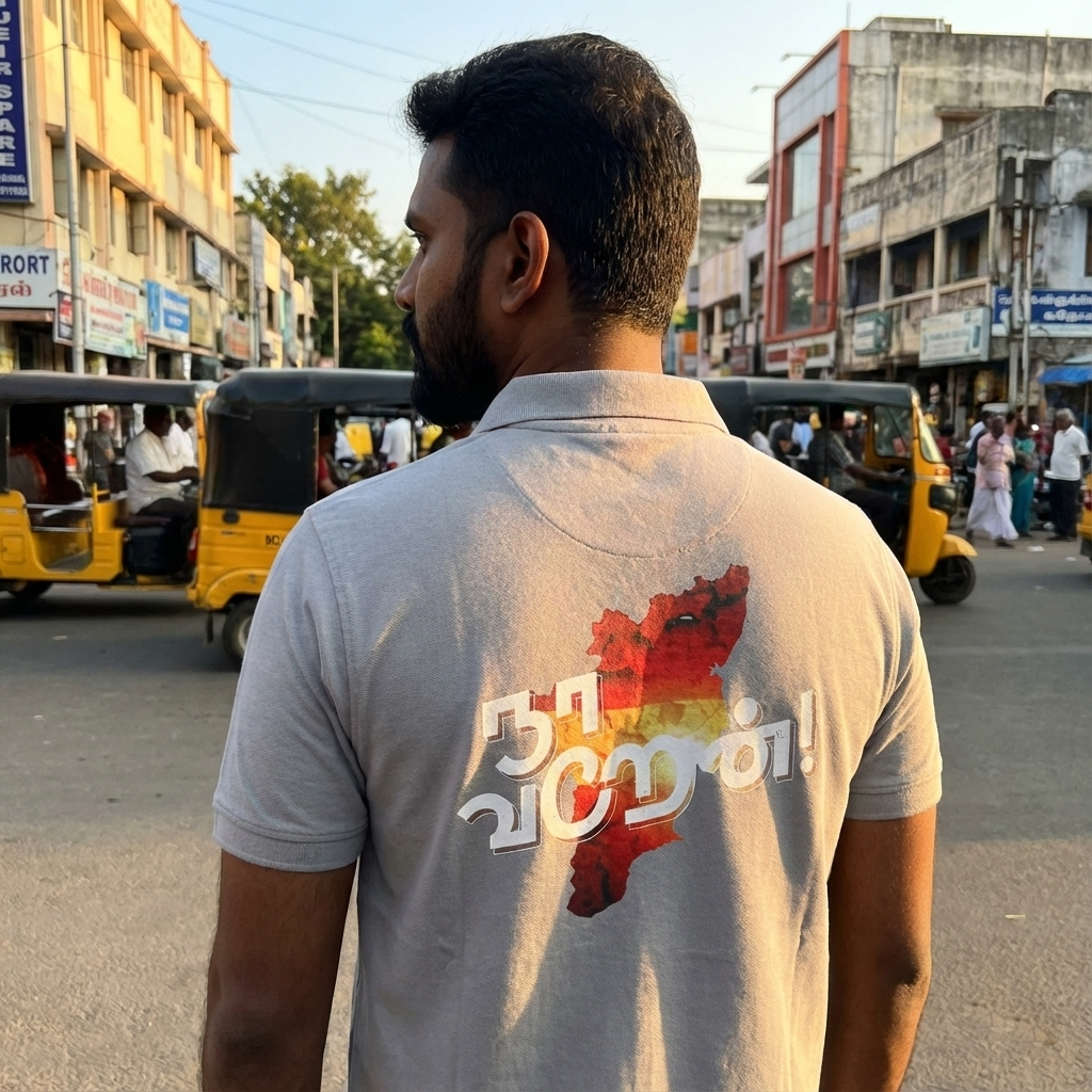 “Naa Varen” Polo T-Shirt – Power Statement by TVK Leader Vijay